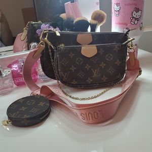 LV BAG WITH PINK STRAP